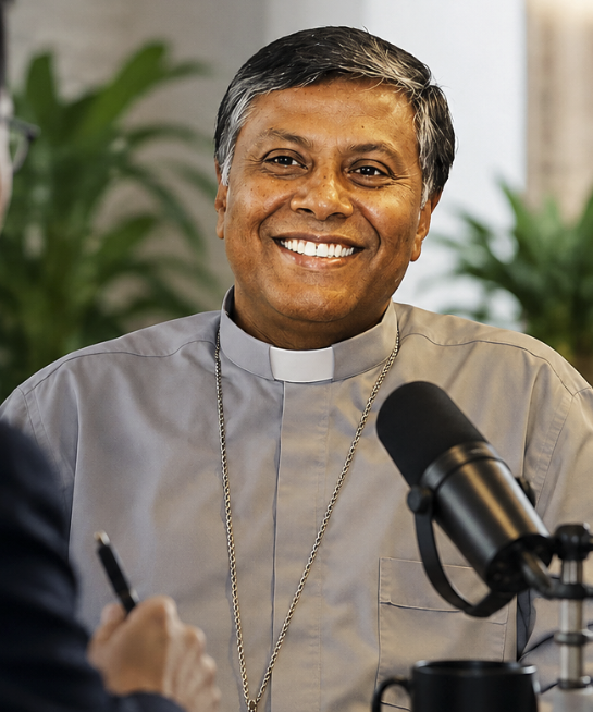 Most Rev. Archbishop Bejoy Nicephorus D'Cruze, OMI, during the MBI interview